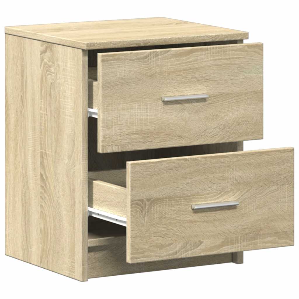 sengeborde 2 stk. med 2 skuffer 40x36x50 cm sonoma-eg