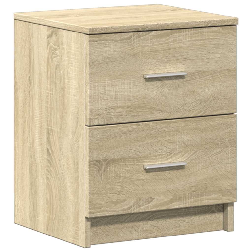 sengeborde 2 stk. med 2 skuffer 40x36x50 cm sonoma-eg