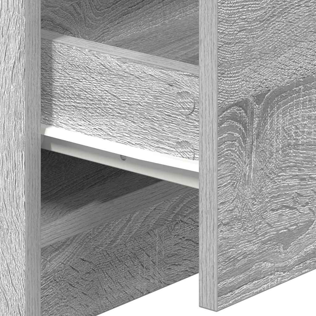 sengeborde 2 stk. med 2 skuffer 40x36x50 cm grå sonoma-eg