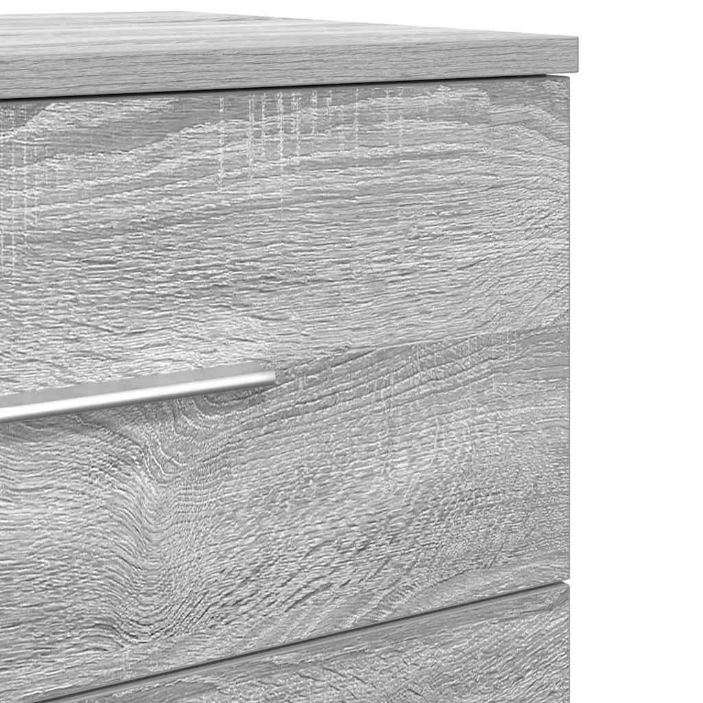 sengeborde 2 stk. med 2 skuffer 40x36x50 cm grå sonoma-eg