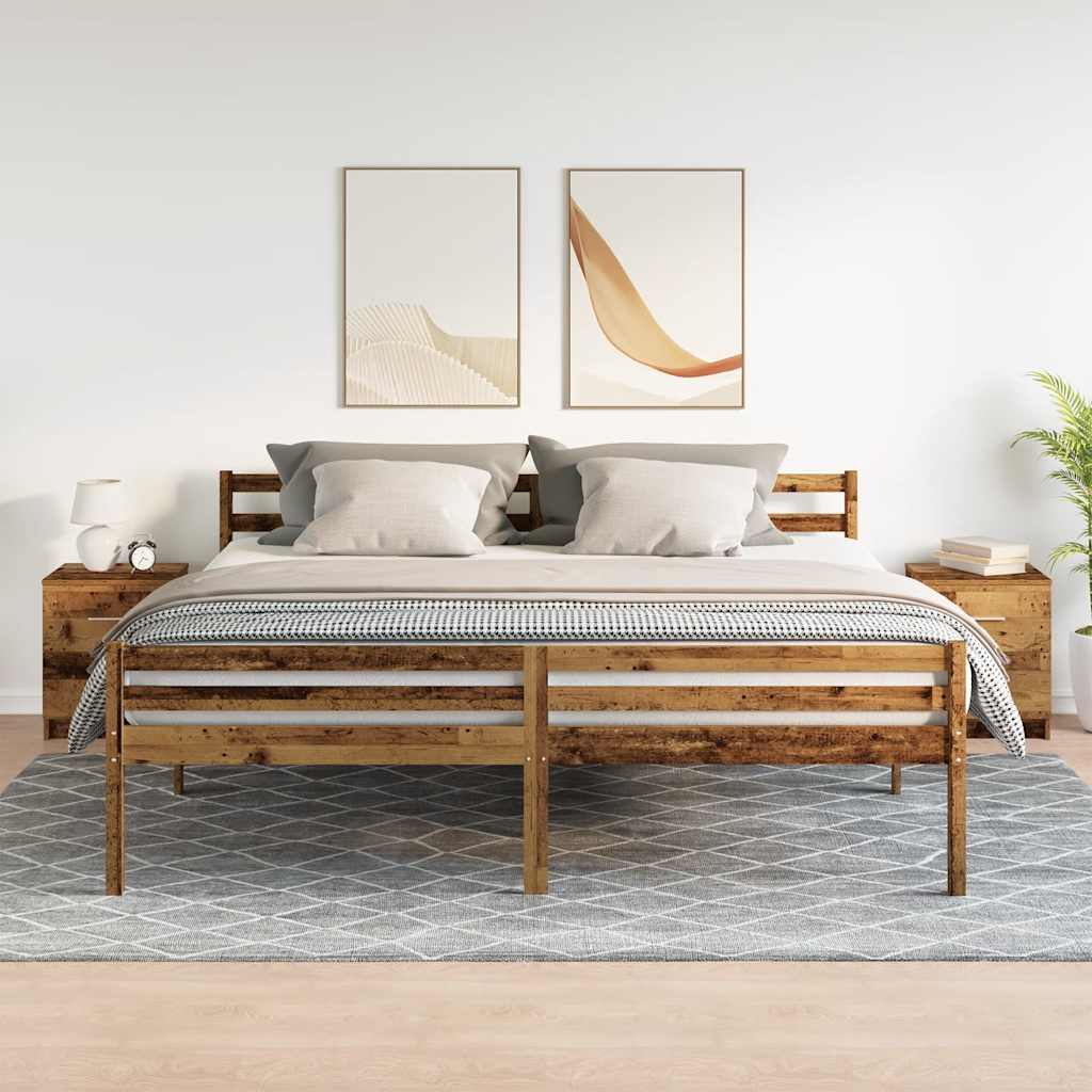 sengeborde 2 stk. med 2 skuffer 40x36x50 cm antikt træ