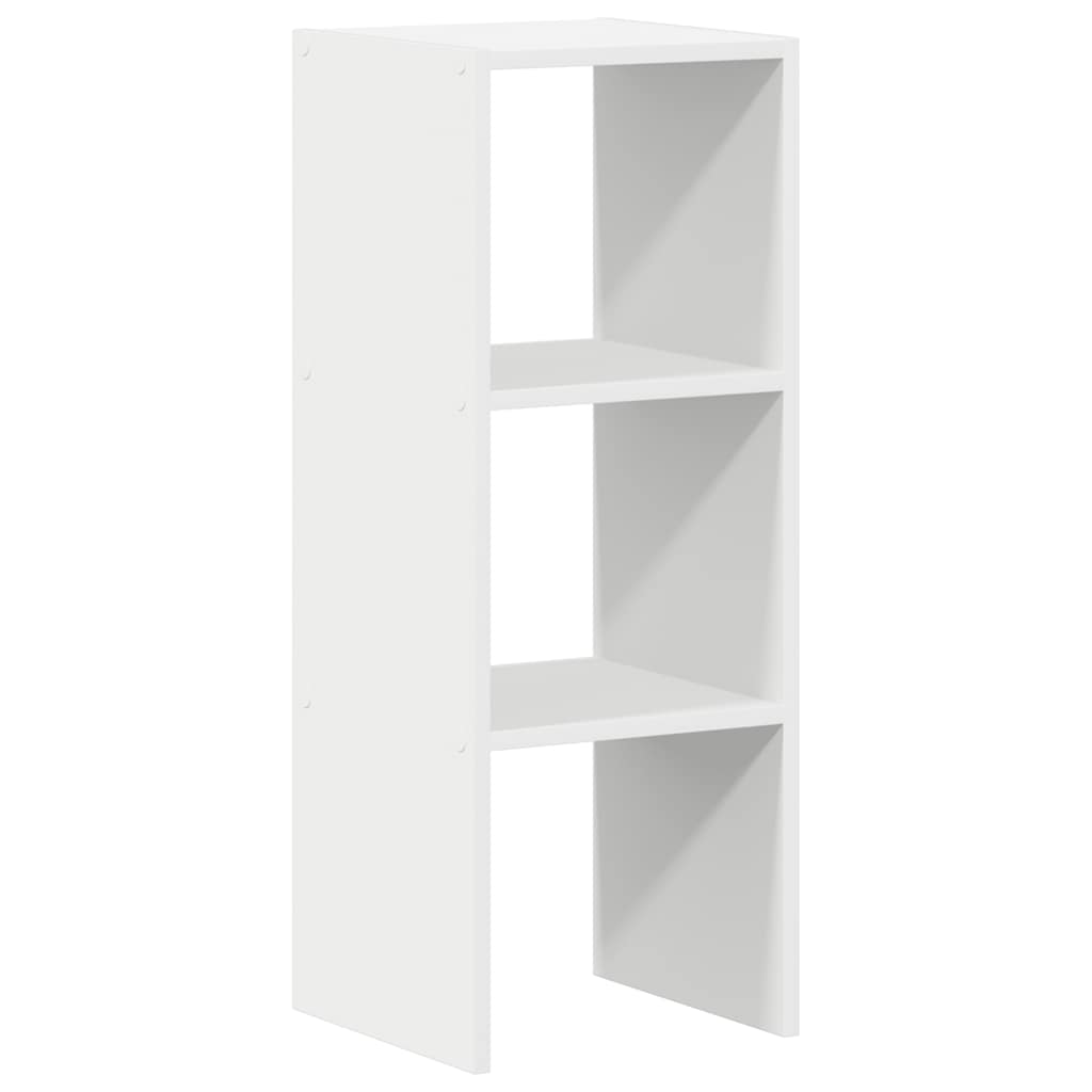 bogreol stabelbar 30x30x80 cm konstrueret træ hvid