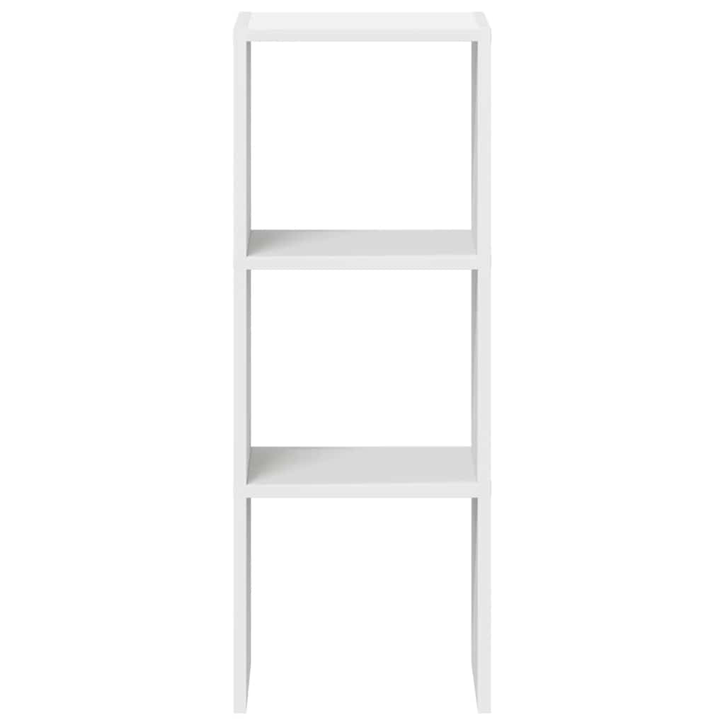 bogreol stabelbar 30x30x80 cm konstrueret træ hvid