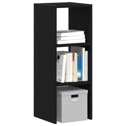 bogreol stabelbar 30x30x80 cm konstrueret træ sort-eg
