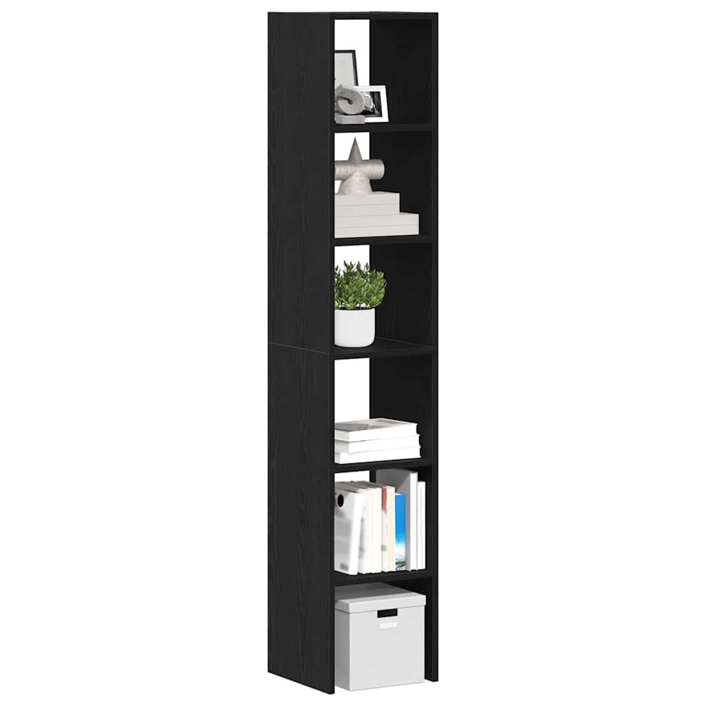 Bogreoler Stabelbare 2 Stk. 30X30X80 Cm Konstrueret Træ Sort-Eg - Sort / 2