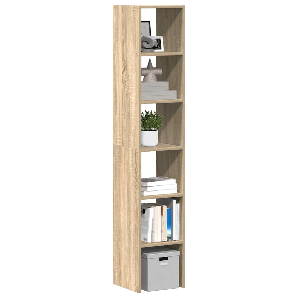 Bogreoler Stabelbare 2 Stk. 30X30X80 Cm Konstrueret Træ Sort-Eg - Sonoma-eg / 2