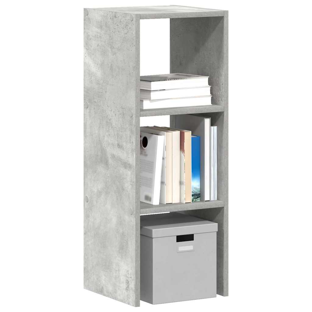 bogreol stabelbar 30x30x80 cm konstrueret træ betongrå billede