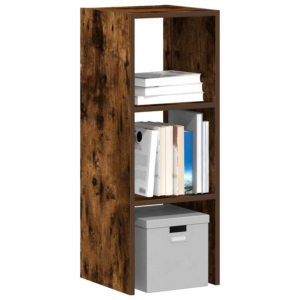 Stabelbar bogreol 30×30×80 cm - røget egetræsfinish