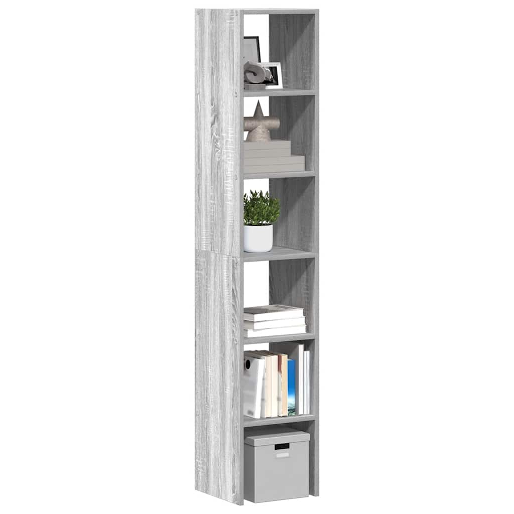 Bogreoler Stabelbare 2 Stk. 30X30X80 Cm Konstrueret Træ Sort-Eg - Grå sonoma-eg / 2