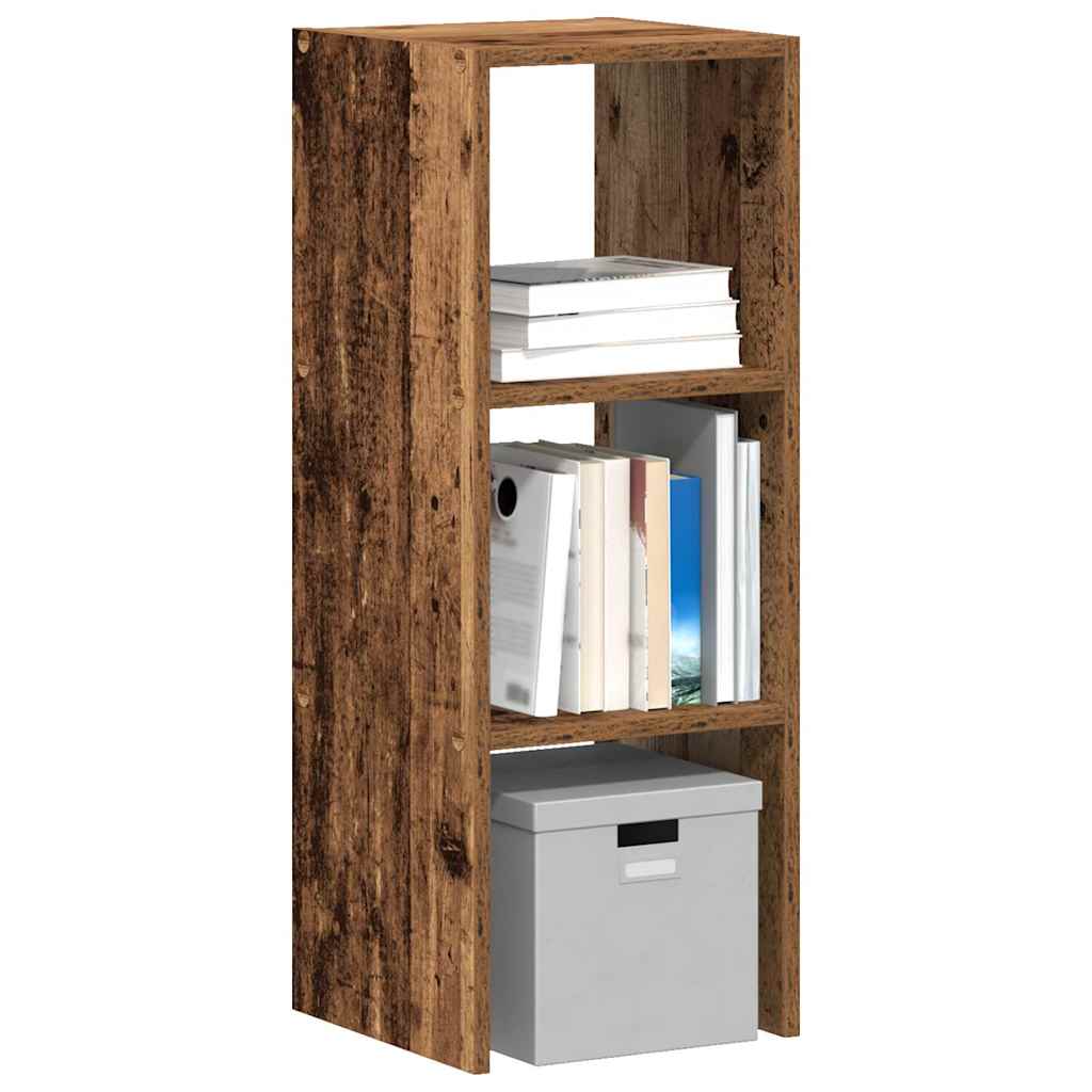 Bogreol stabelbar 30×30×80 cm i konstrueret træ - antikt træ