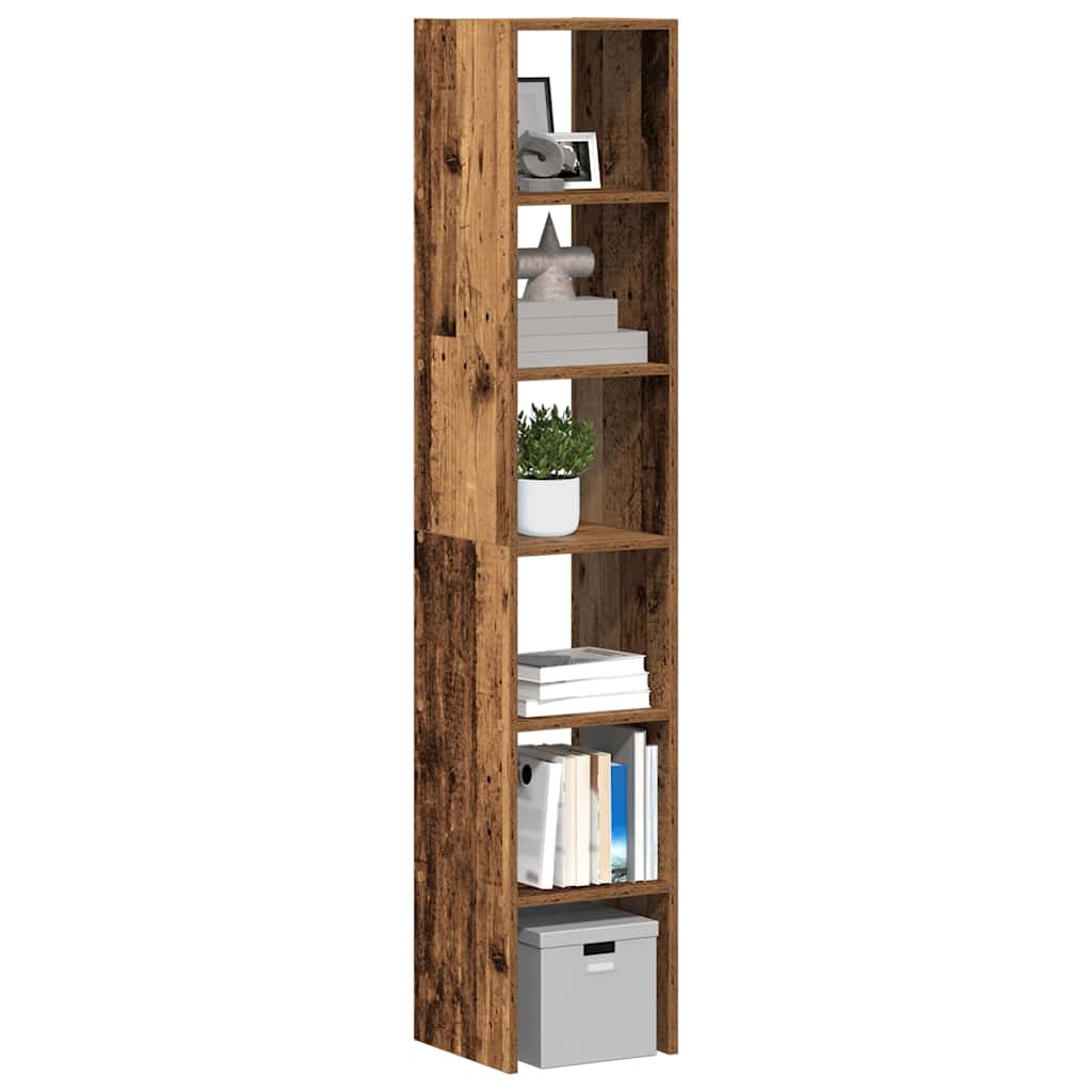Bogreoler Stabelbare 2 Stk. 30X30X80 Cm Konstrueret Træ Sort-Eg - Gammelt træ / 2