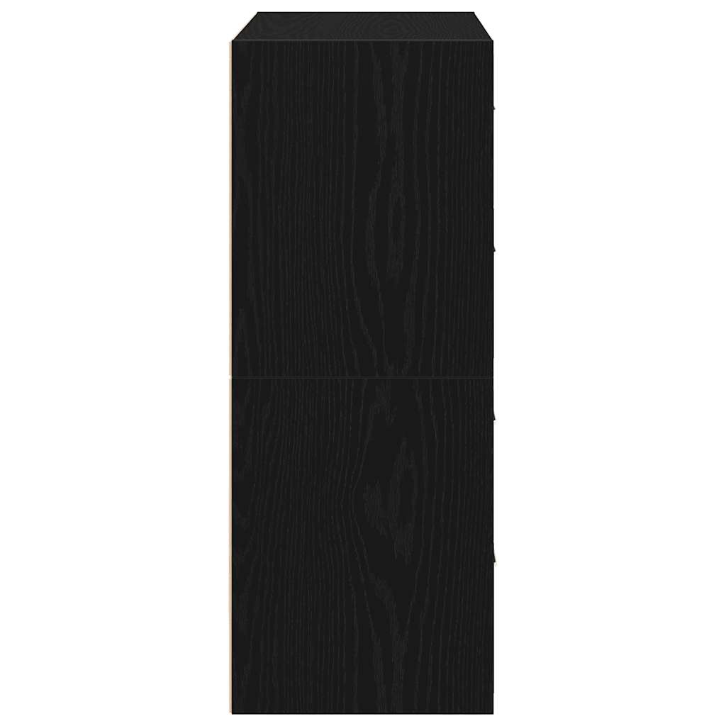 skabe med 2 skuffer 2 stk. 60x31x40 cm konstrueret træ sort-eg