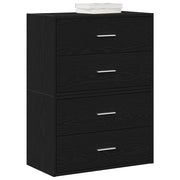 skabe med 2 skuffer 2 stk. 60x31x40 cm konstrueret træ sort-eg