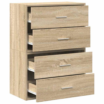 skabe med 4 skuffer 2 stk. 60x31x40cm konstrueret træ sonoma-eg