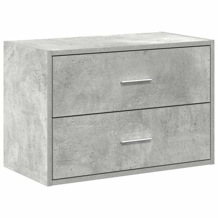 skab med 2 skuffer 60x31x40 cm konstrueret træ betongrå
