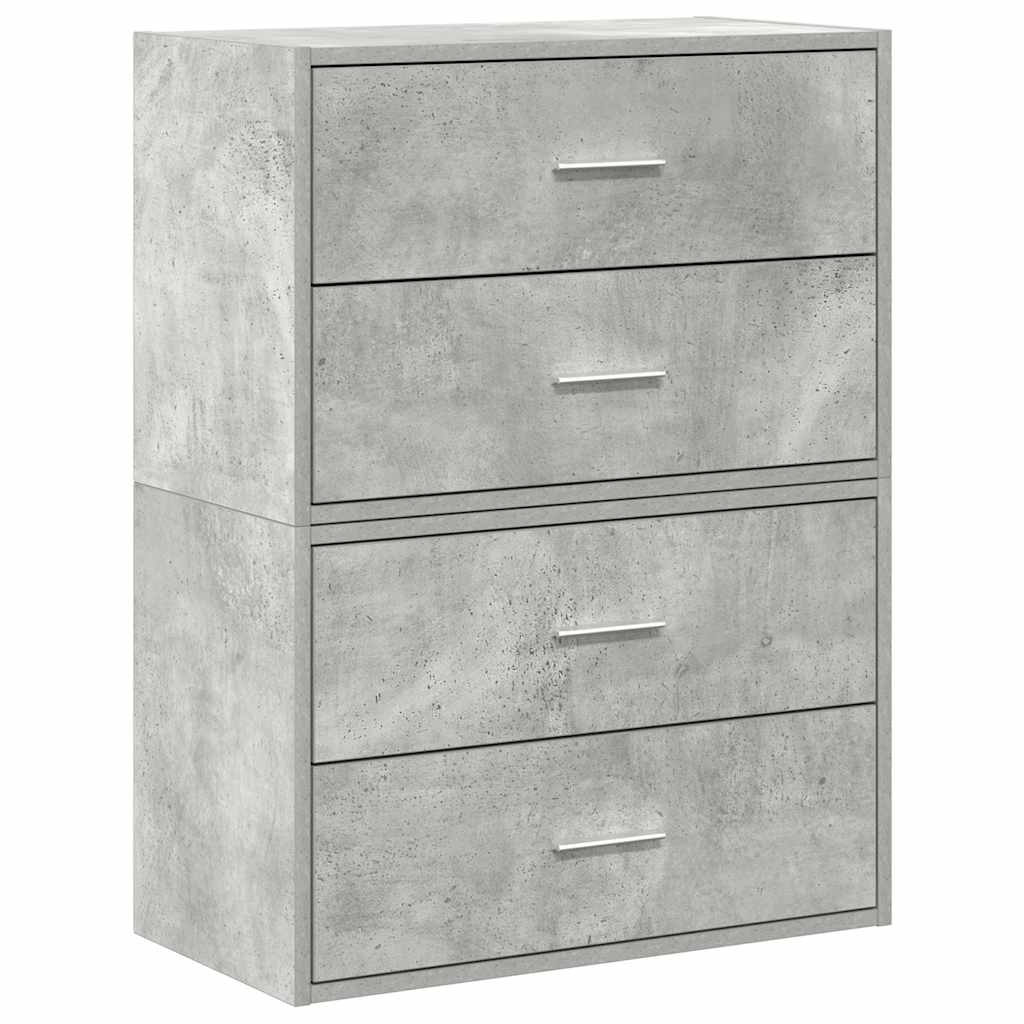 skabe med 2 skuffer 2 stk. 60x31x40 cm konstrueret træ betongrå