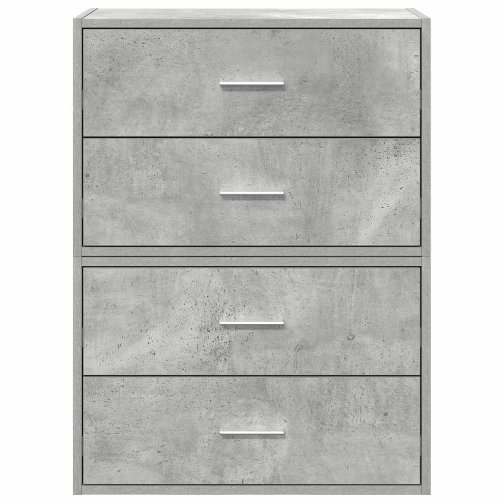 skabe med 2 skuffer 2 stk. 60x31x40 cm konstrueret træ betongrå