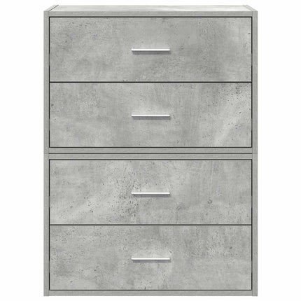skabe med 2 skuffer 2 stk. 60x31x40 cm konstrueret træ betongrå