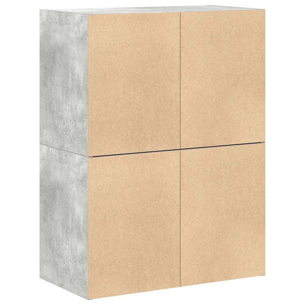 skabe med 2 skuffer 2 stk. 60x31x40 cm konstrueret træ betongrå