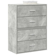 skabe med 2 skuffer 2 stk. 60x31x40 cm konstrueret træ betongrå