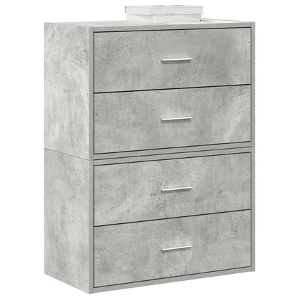 skabe med 2 skuffer 2 stk. 60x31x40 cm konstrueret træ betongrå