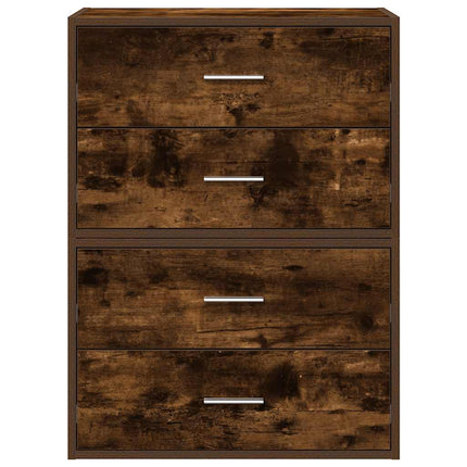 skabe med 2 skuffer 2 stk. 60x31x40 cm røget egetræsfarve