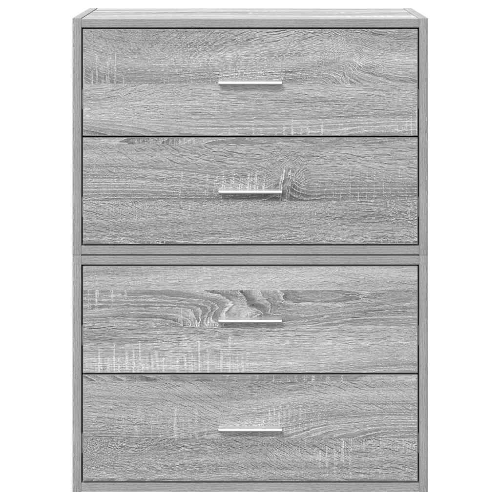 skabe med 2 skuffer 2 stk. 60x31x40 cm grå sonoma-eg