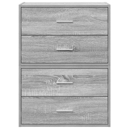 skabe med 4 skuffer 2 stk. 60x31x40 cm grå sonoma-eg