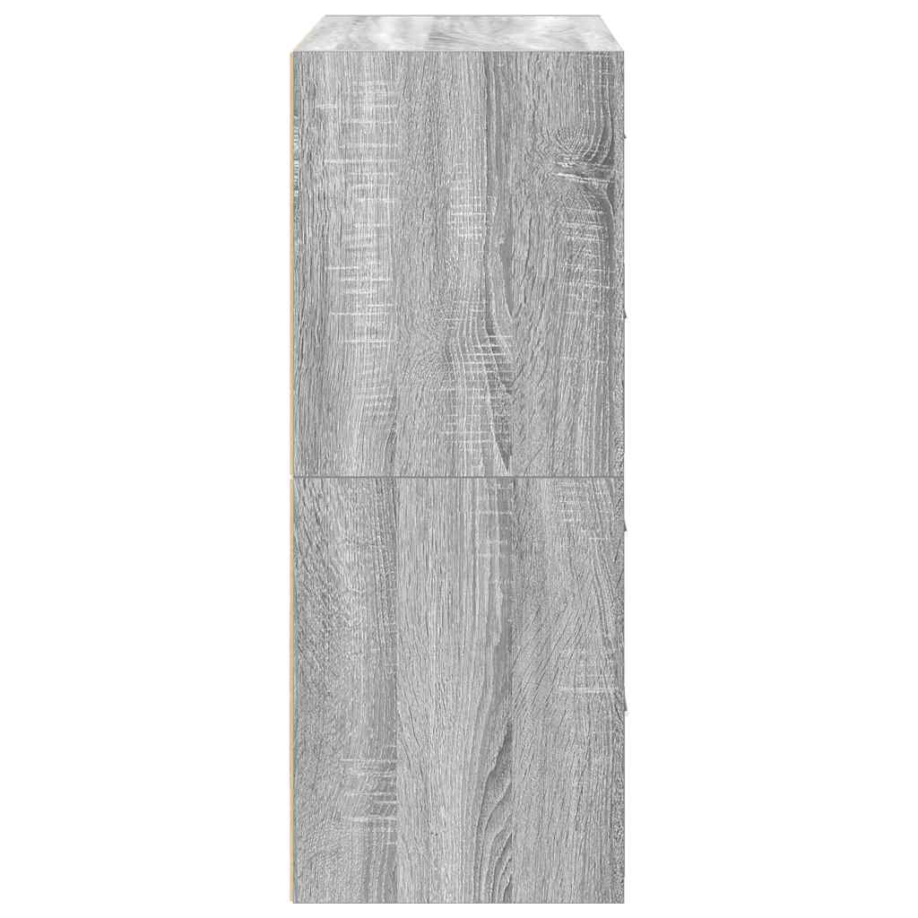 skabe med 2 skuffer 2 stk. 60x31x40 cm grå sonoma-eg