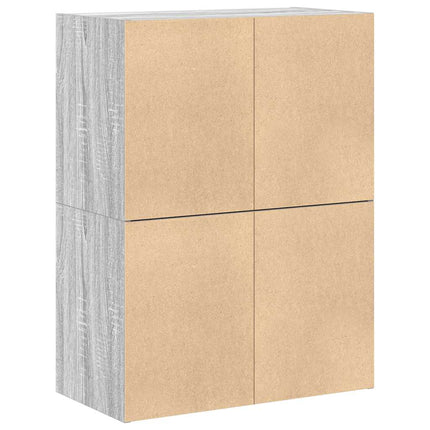 skabe med 4 skuffer 2 stk. 60x31x40 cm grå sonoma-eg