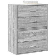 skabe med 2 skuffer 2 stk. 60x31x40 cm grå sonoma-eg