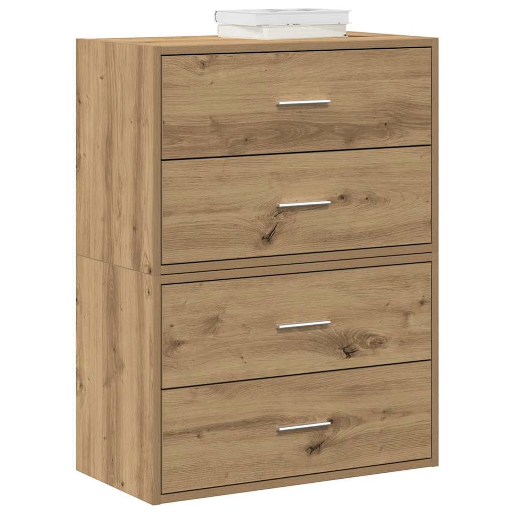 skabe med 2 skuffer 2 stk. 60x31x40 cm egetræsfarvet