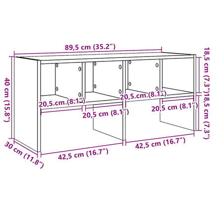 skostativ stabelbar 89,5x30x40 cm hvid