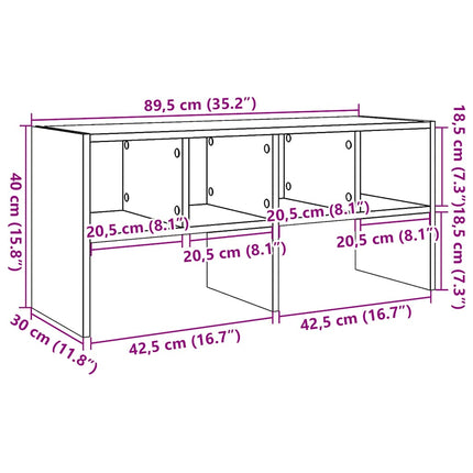 skostativ stabelbar 89,5x30x40 cm sort-eg