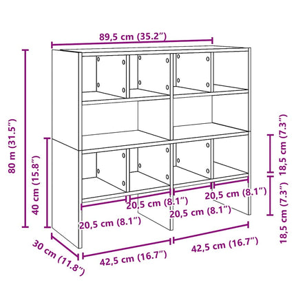 skostativer stabelbare 2 stk. 89,5x30x40 cm sonoma-eg