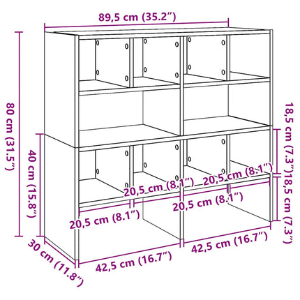 skostativer stabelbare 2 stk. 89,5x30x40 cm betongrå