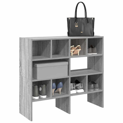 skostativer stabelbare 2 stk. 89,5x30x40 cm grå sonoma-eg