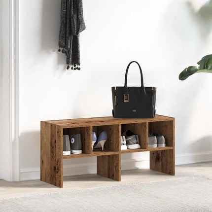 skostativ stabelbar 89,5x30x40 cm antikt træ