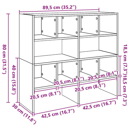skostativer stabelbare 2 stk. 89,5x30x40 cm antikt træ