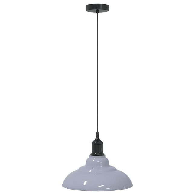 pendellampe højdejusterbar E27 Ø 31 cm metal glans grå