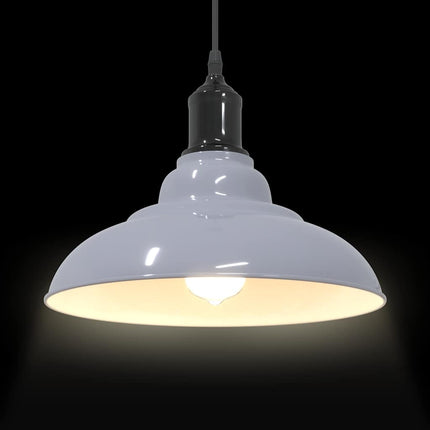 pendellampe højdejusterbar E27 Ø 31 cm metal glans grå