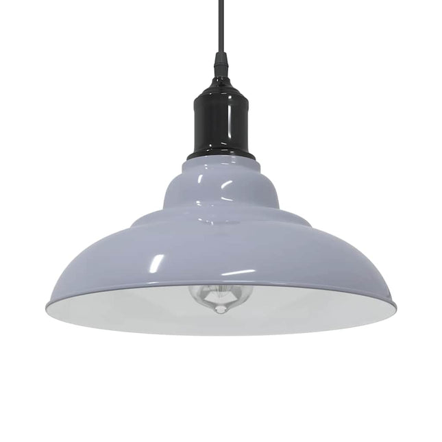 pendellampe højdejusterbar E27 Ø 31 cm metal glans grå