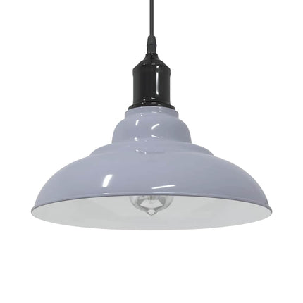 pendellampe højdejusterbar E27 Ø 31 cm metal glans grå
