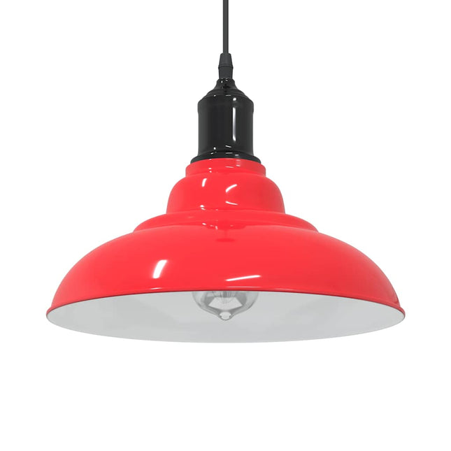 pendellampe højdejusterbar E27 Ø 31 cm metal glans rød