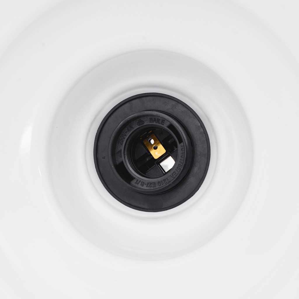 pendellampe højdejusterbar E27 Ø 31 cm metal glans hvid