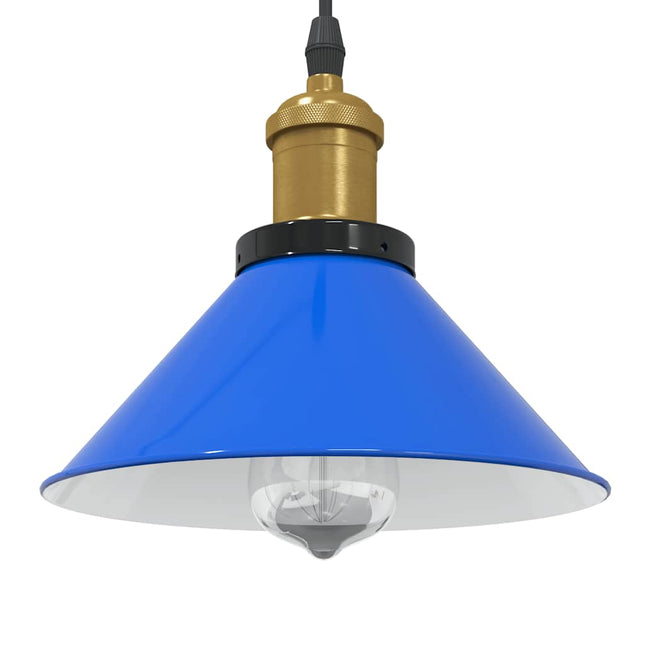 pendellampe højdejusterbar E27 Ø 22 cm metal glans mørkeblå