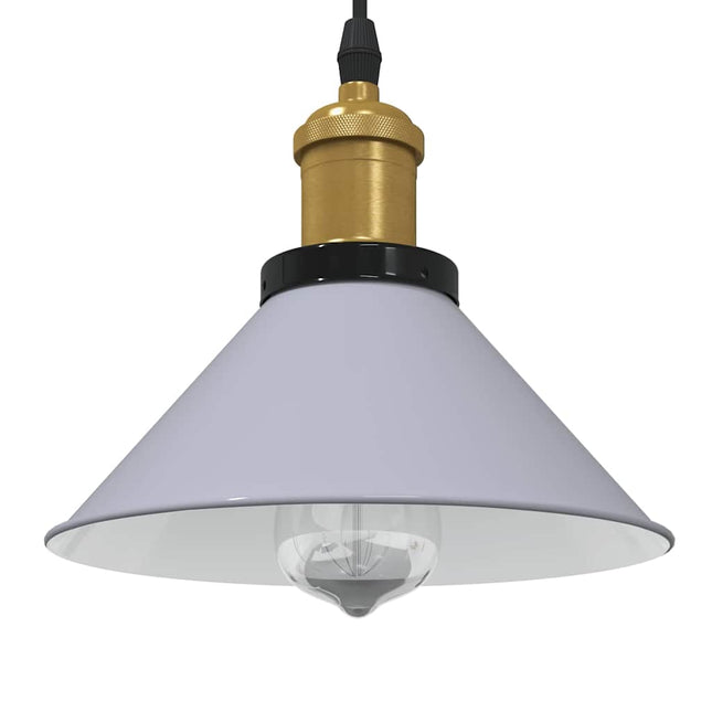 pendellampe højdejusterbar E27 Ø 22 cm metal glans grå