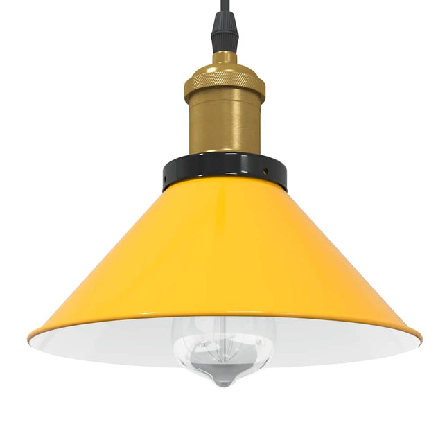 pendellampe højdejusterbar E27 Ø 22 cm metal glans gul