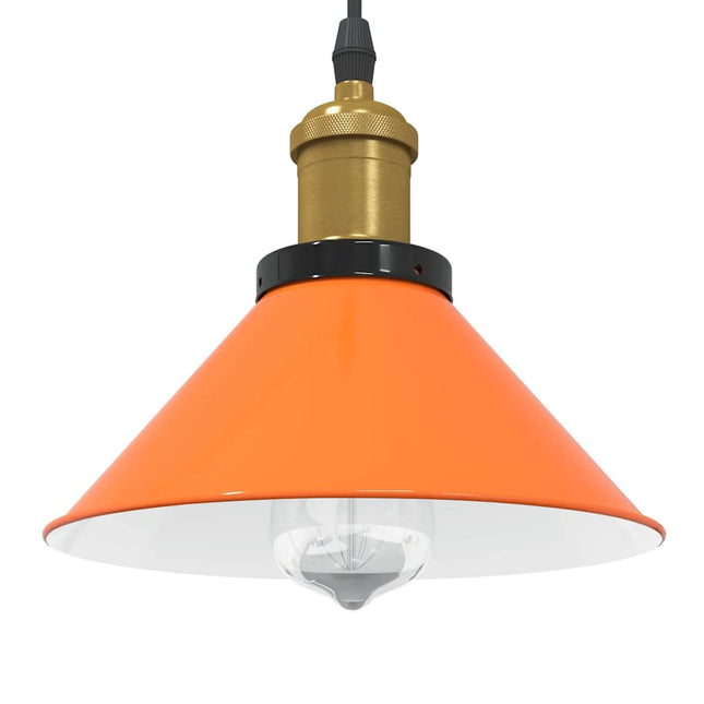 pendellampe højdejusterbar E27 Ø 22 cm metal glans orange