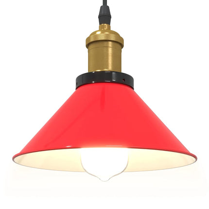 pendellampe højdejusterbar E27 Ø 22 cm metal glans rød